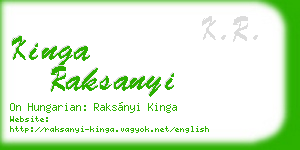 kinga raksanyi business card